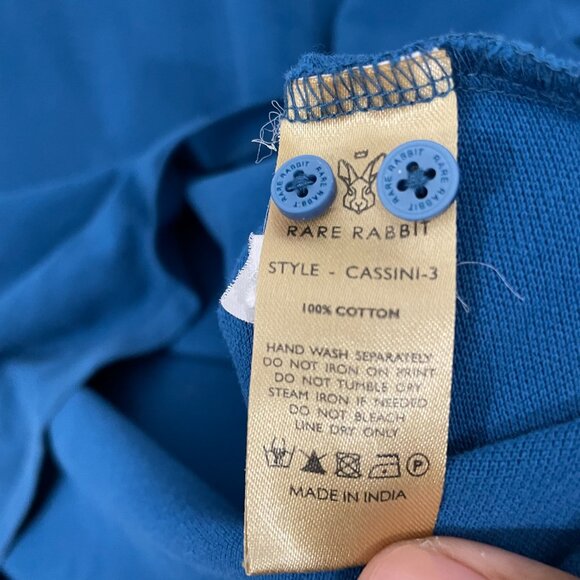 Rare Rabbit Polo Men L Blue Short Sleeve Shirt - Picture 7 of 11